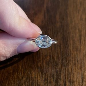 2/$20 Swarovski Oval Clear Crystal Solitaire Ring